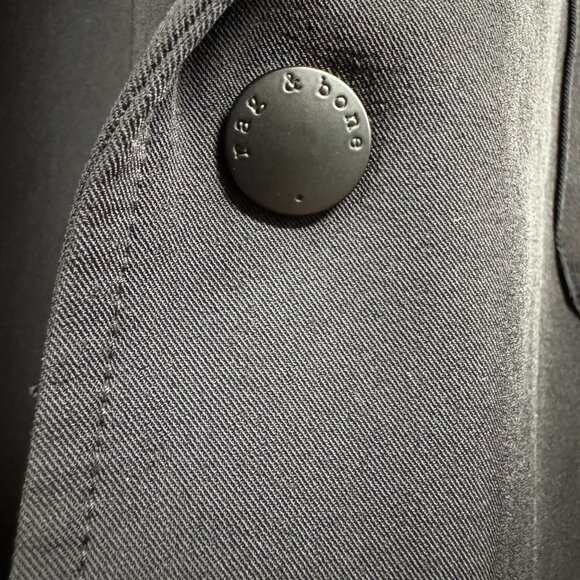 rag & bone Evan Stretch-Twill Black Coat - L - Picture 5 of 8